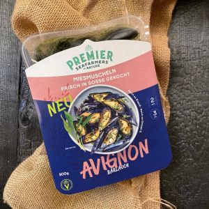 Miesmuscheln Bärlauch Premier, 500g (vorgegart)